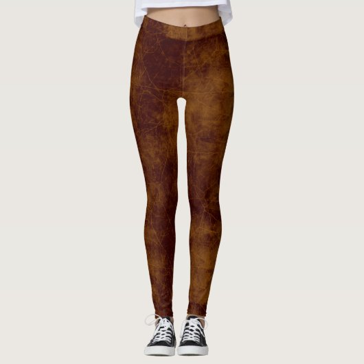 Leggings Brun âgé par faux simili cuir (Devant)