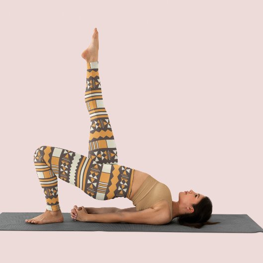 Leggings brun aztèque