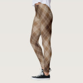 Leggings Brun et guêtres Checkered bronzages de plaid (Gauche)