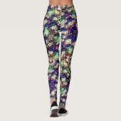 Leggings Brun vert d'équipes, camouflage en forme de ruche  (Dos)