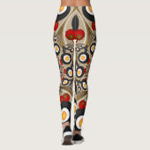 Leggings Brunch Fractal Art Drôle Nourriture, Tomates, Oeuf (Dos)
