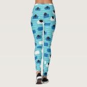 Leggings Brush course sans couture motif, dessiné à la main (Dos)