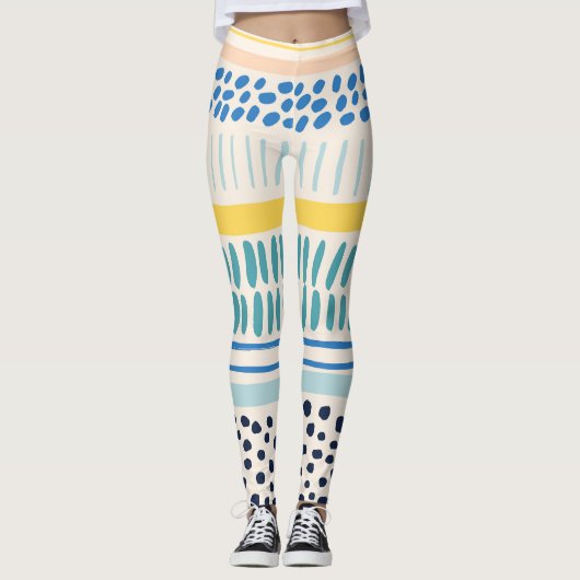 Leggings Brush Strokes : Abstrait Fun sans couture (Devant)