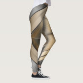 Leggings Brushed Metallic Geometric Diamond Pattern (Droite)