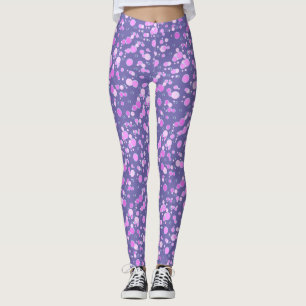 Leggings Bubble motif C02 rose LPurple BG