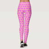 Leggings Bubblegum rose Lilac Love Hearts Valentines Imprim (Dos)