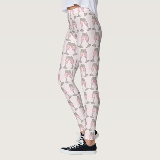 Leggings Bubbly Pink Champagne Bride Mariage Cheers Leger (Gauche)