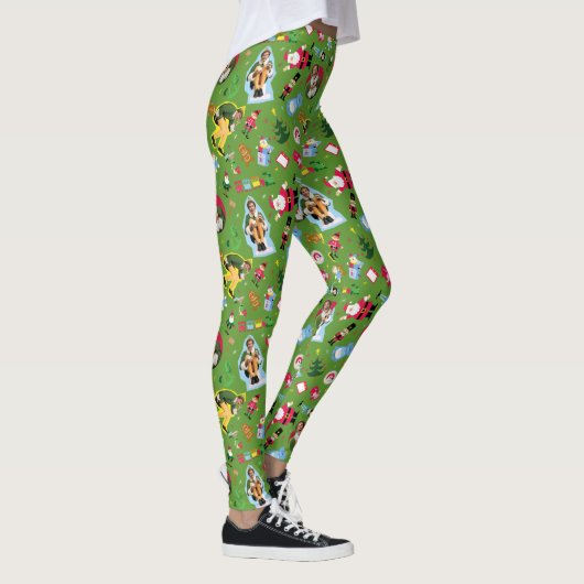 Leggings Buddy Elf et les icônes de Noël Motif (Droite)