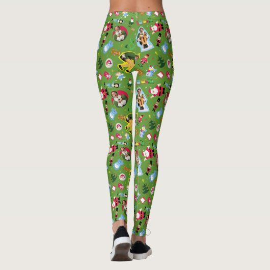 Leggings Buddy Elf et les icônes de Noël Motif (Dos)