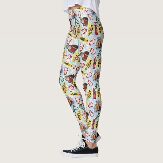 Leggings Buddy the Elf and Santa North Pole Pattern (Gauche)