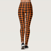 Leggings Buffalo Plaid Orange and Black Fall (Dos)