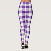 Leggings Buffalo Plaid violet et Motif blanc (Dos)