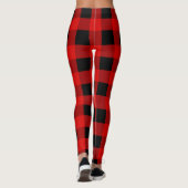 Leggings Buffalo rouge et noir Plaid en vichy (Dos)