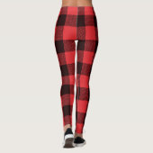 Leggings Buffalo rouge noir plaid (Dos)