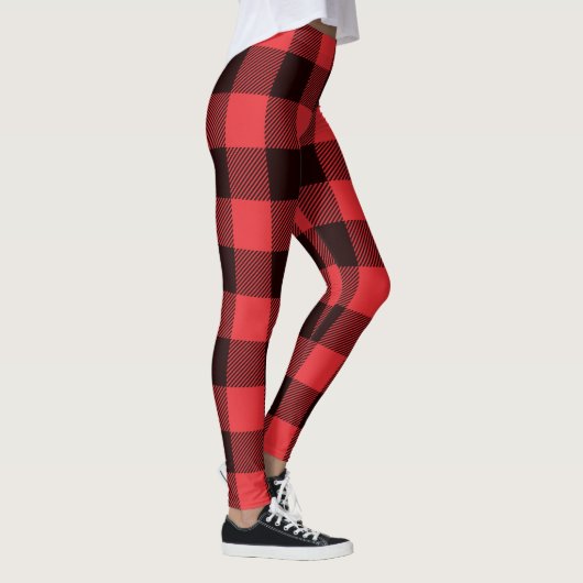 Leggings Buffalo rouge noir plaid (Droite)