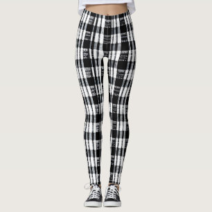 Leggings Buffle blanc noir moderne à motif plaid
