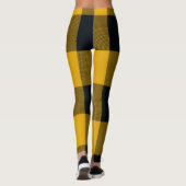 Leggings Buffle jaune et noir Plaid À damiers (Dos)