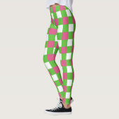 Leggings Buffle rose et vert sororité Plaid (Gauche)