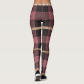 Leggings Buffle rose Plaid avec des rayures nordiques Vacan (Dos)