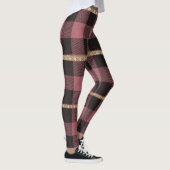 Leggings Buffle rose Plaid avec des rayures nordiques Vacan (Droite)