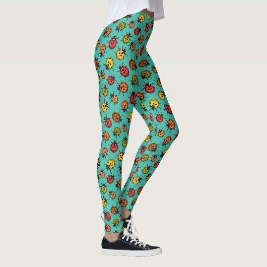 Leggings Bugs colorés sur turquoise (Droite)
