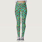 Leggings Bugs colorés sur turquoise (Devant)
