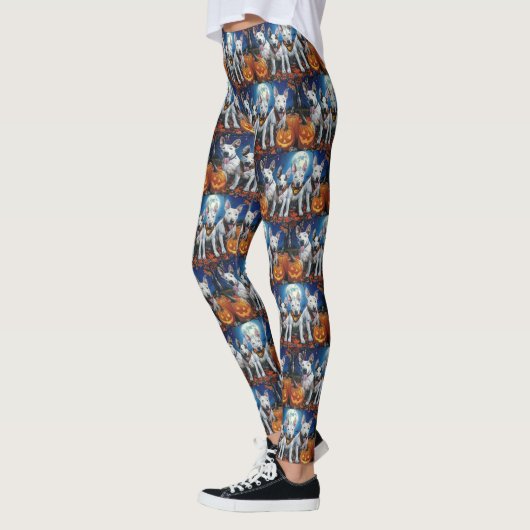 Leggings Bull Terrier Halloween Éffrayant (Gauche)