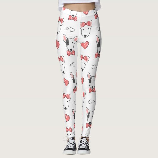 Leggings Bull Terrier Motif sans fil (Devant)