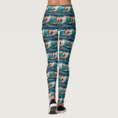 Leggings Bull Terrier Plage Surf Peinture (Dos)