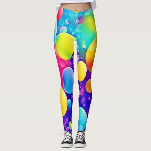 Leggings Bulle colorée Art Abstrait (Devant)