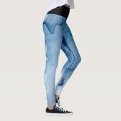 Leggings Bulles abstraites de bleu d'aquarelle de *~* (Droite)