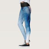 Leggings Bulles abstraites de bleu d'aquarelle de *~* (Gauche)