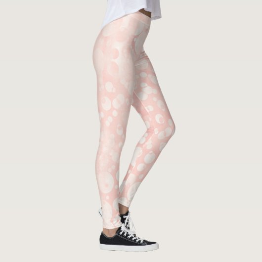 Leggings Bulles blanches roses pois (Droite)