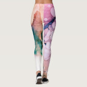 Leggings Bulles bleues roses turquoises d'aquarelle (Dos)