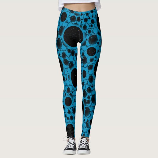 Leggings Bulles d'espace - Bleu ciel (Devant)