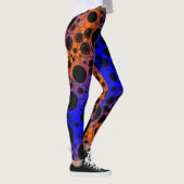 Leggings Bulles d'espace tachetées - Bleu/Orange (Droite)
