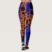 Leggings Bulles d'espace tachetées - Bleu/Orange (Dos)
