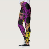 Leggings Bulles d'espace tachetées - Violet/Jaune (Gauche)