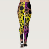 Leggings Bulles d'espace tachetées - Violet/Jaune (Dos)
