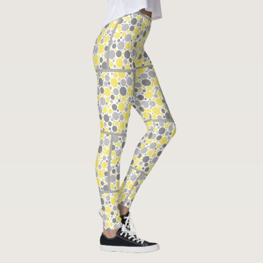 Leggings Bulles jaunes gris modernes (Droite)