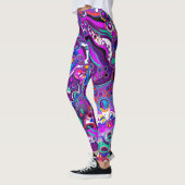 Leggings Bulles violettes, Bleues et colorées Abstraites (Gauche)