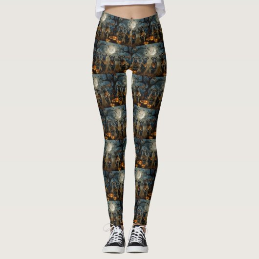 Leggings Bullmastiff Halloween Éffrayant (Devant)