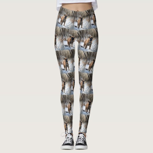 Leggings Bullmastiff Laisser neiger Noël (Devant)