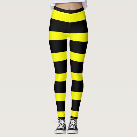 Leggings Bumble Bee Stripes Costume jaune et noir (Devant)