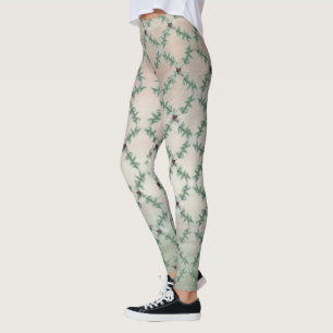 Leggings Burgundy Berry Holly Pine Noël