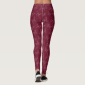 Leggings Burgundy Butterfly Outlines Motif (Dos)