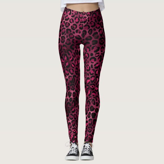 Leggings Burgundy et Gold Leopard Series Design 9 (Devant)
