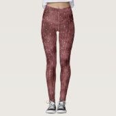 Leggings Burgundy Red White Dot Stripes (Devant)