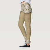 Leggings Burlap, dentelle texture tissu. (Gauche)
