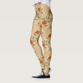 Leggings Burnt Sienna and Honey Gold Minimalist Floral (Gauche)